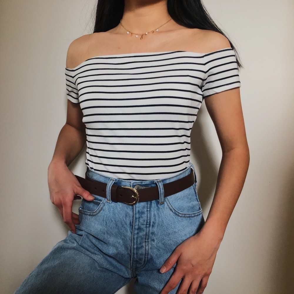 Garage Striped Off the Shoulder